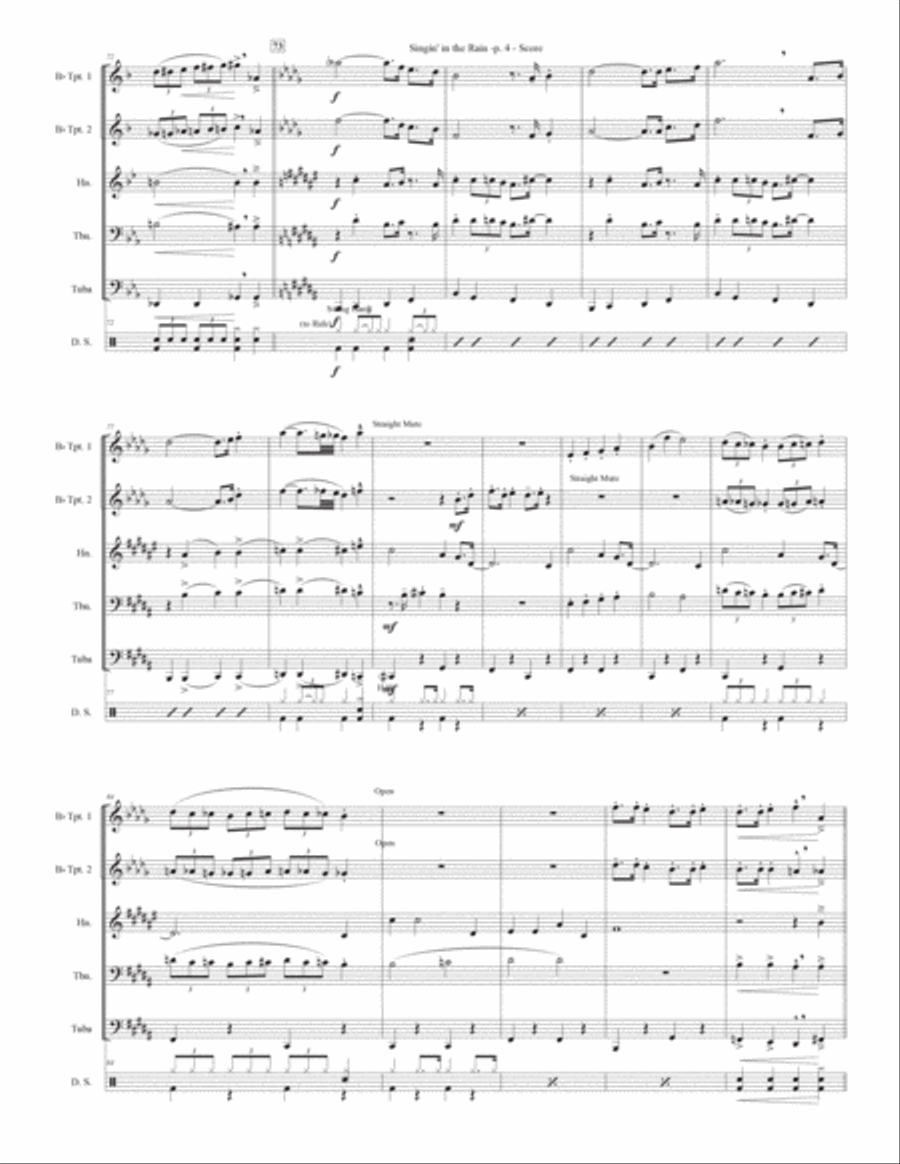 Singin' In The Rain Singin' In The Rain Brass Quintet scores gallery preview page 4