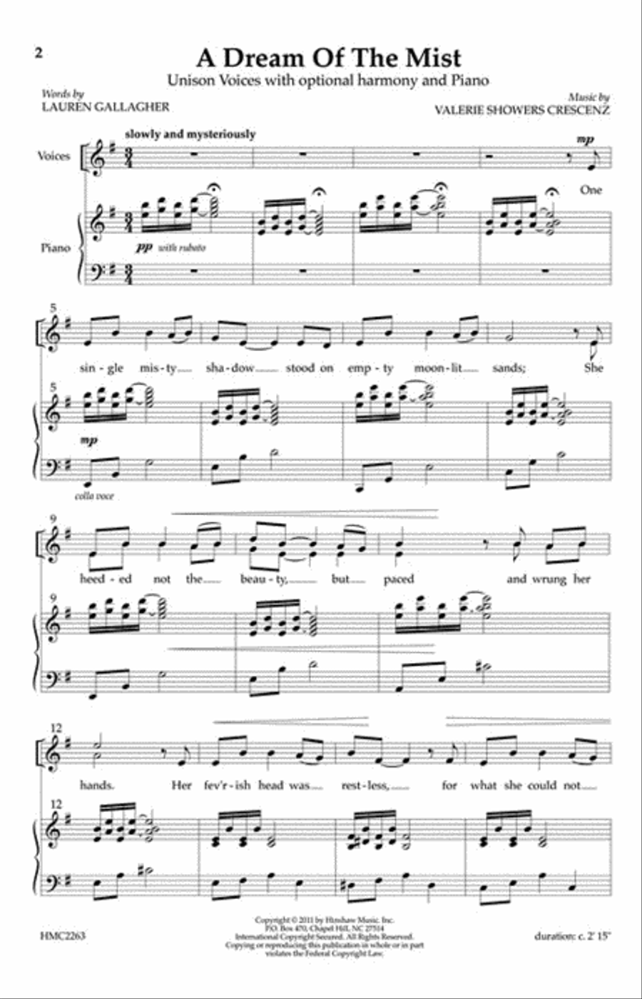 A Dream of the Mist A Dream of the Mist SA scores gallery preview page 2