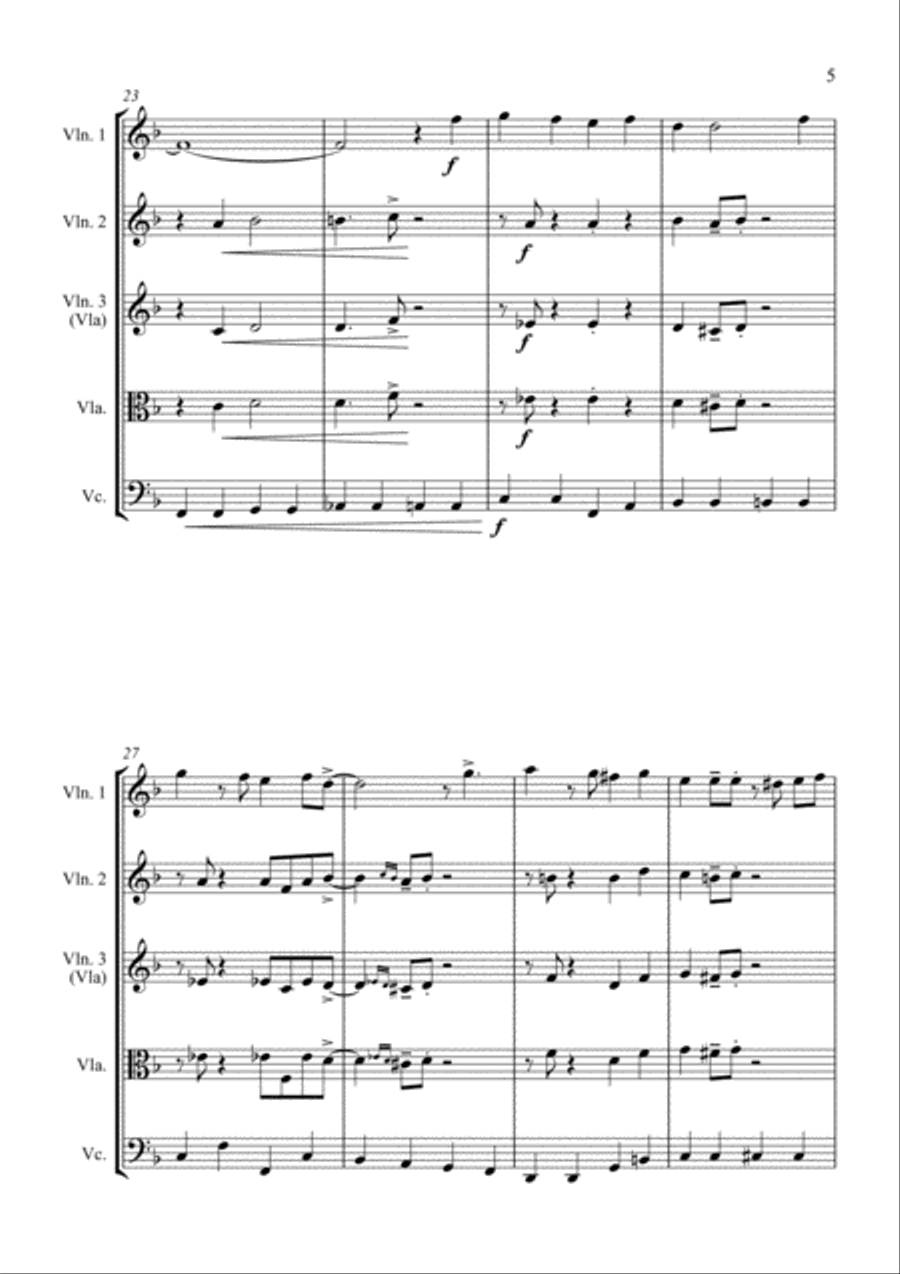 Santa Claus Is Comin' To Town String Quartet scores gallery preview page 5