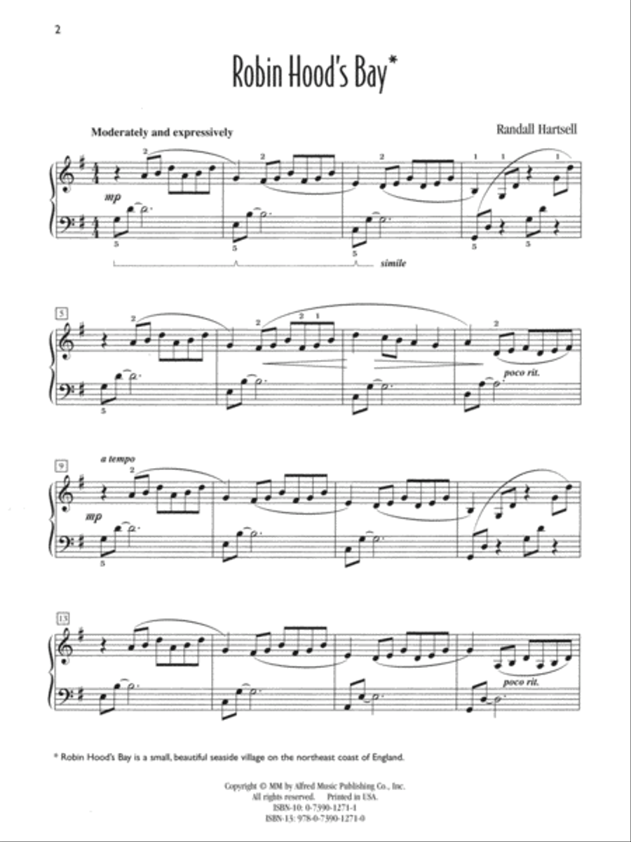 Robin Hood's Bay Piano Solo scores gallery preview page 2