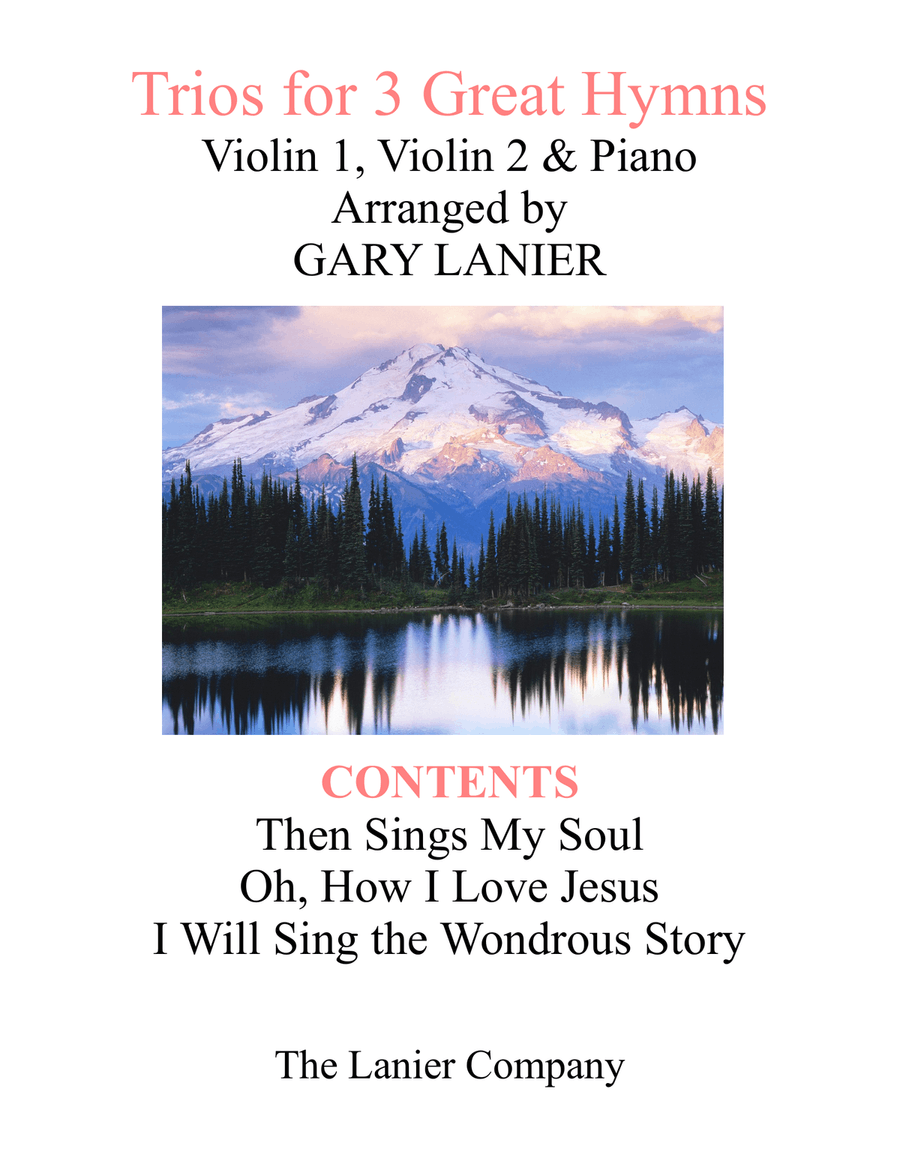 Trios for 3 GREAT HYMNS (Violin 1 & Violin 2 with Piano and Parts) Violin Solo scores gallery preview page 1