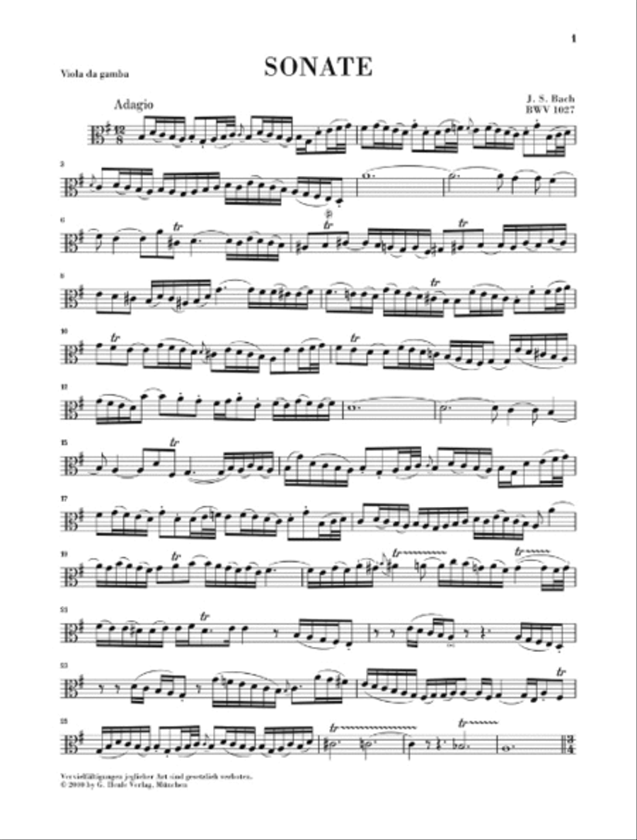 Sonatas for Viola da Gamba and Harpsichord BWV 1027-1029 (Version for Violoncello and Harpsichord) Viola scores gallery preview page 6