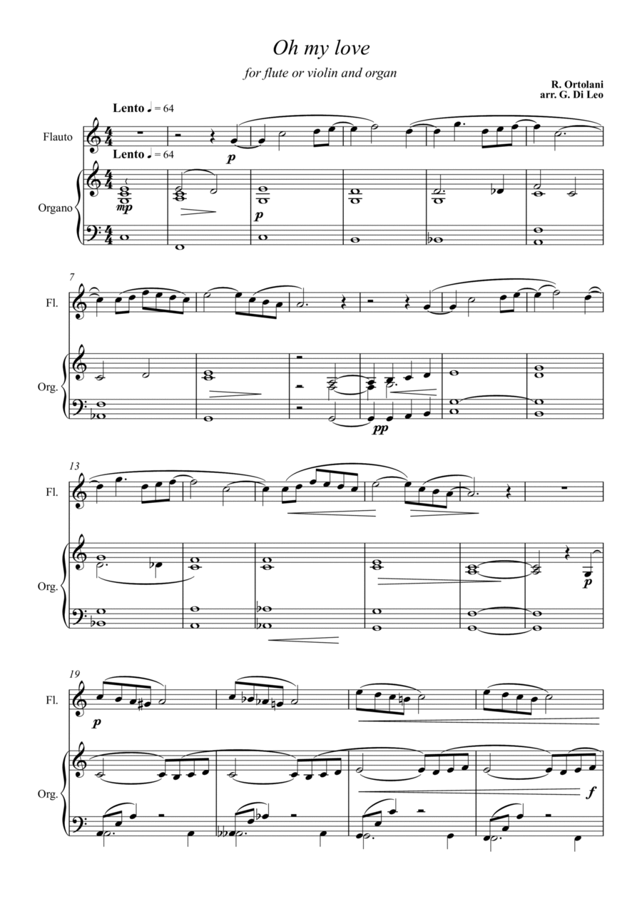 Oh My Love Flute Solo scores gallery preview page 1