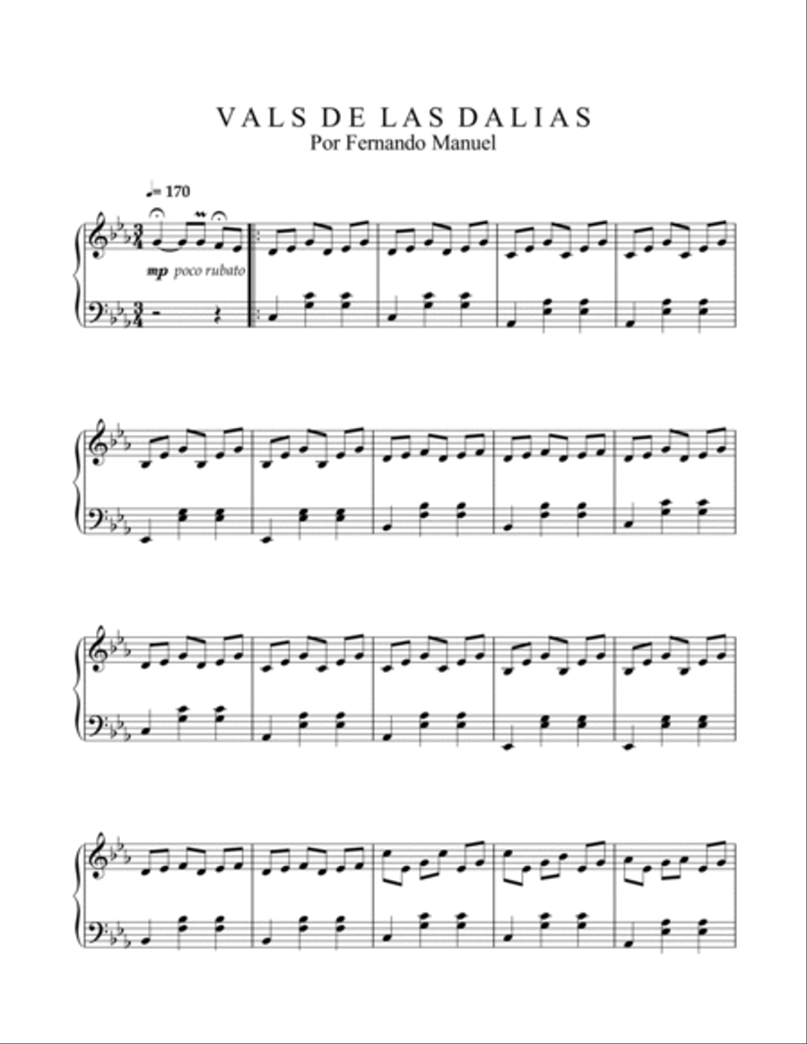 Vals de las dalias Vals de las dalias Piano Solo scores gallery preview page 2