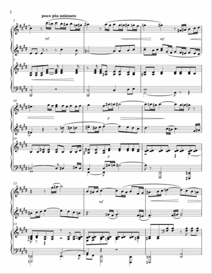 Rachmaninoff - Vocalise, for Piano Duet Piano Duet scores gallery preview page 2