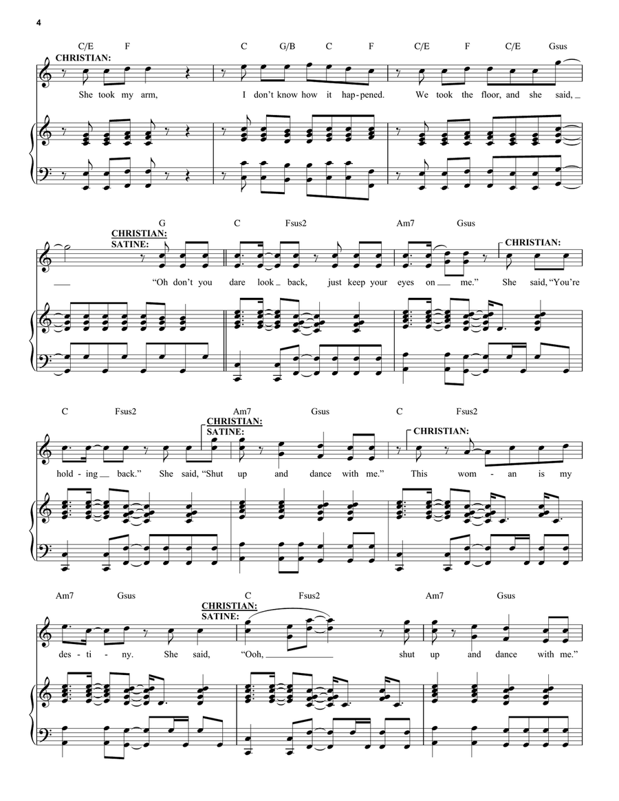 Shut Up And Raise Your Glass (from Moulin Rouge! The Musical) Voice scores gallery preview page 4