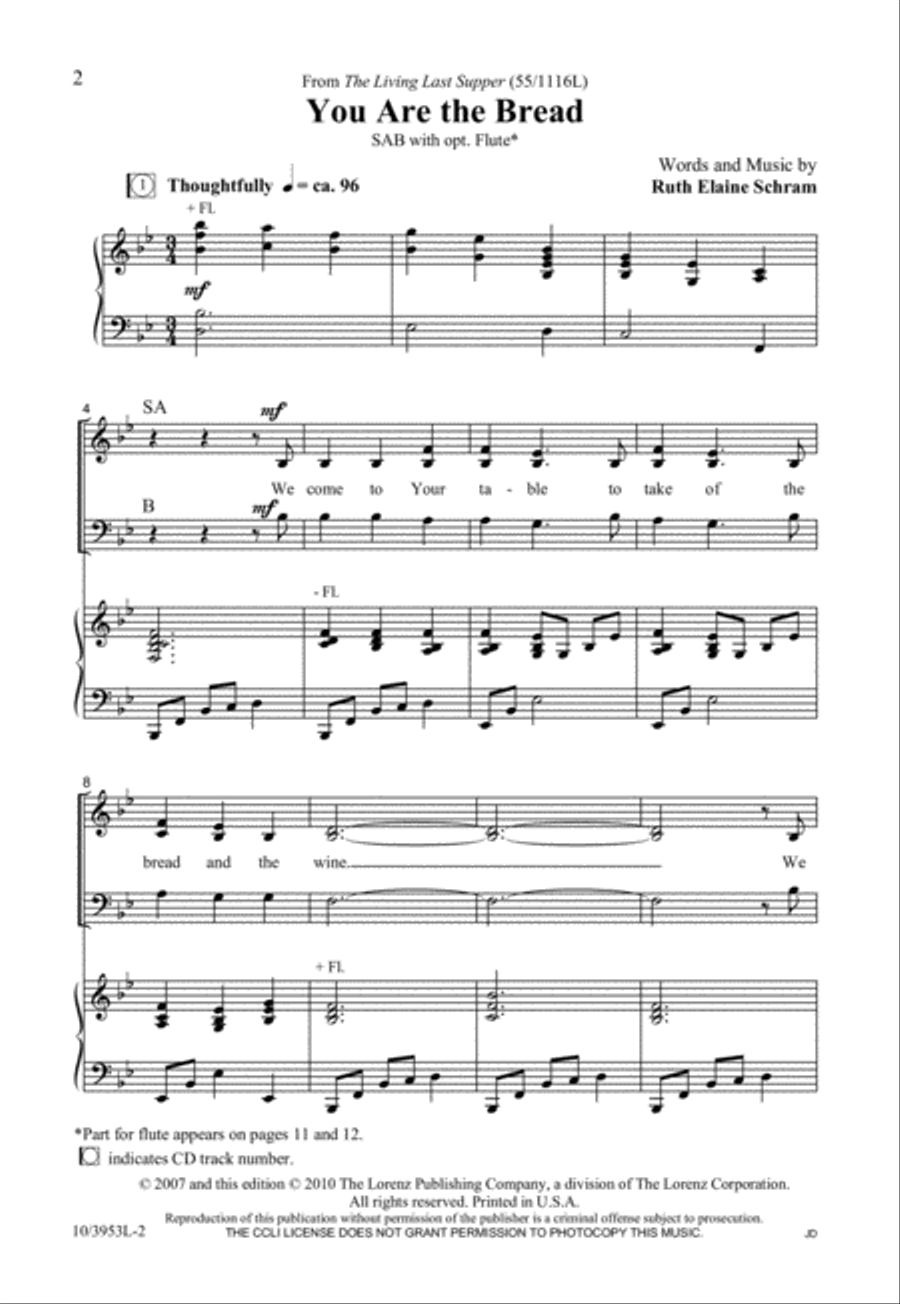 You Are the Bread 3-Part scores gallery preview page 3
