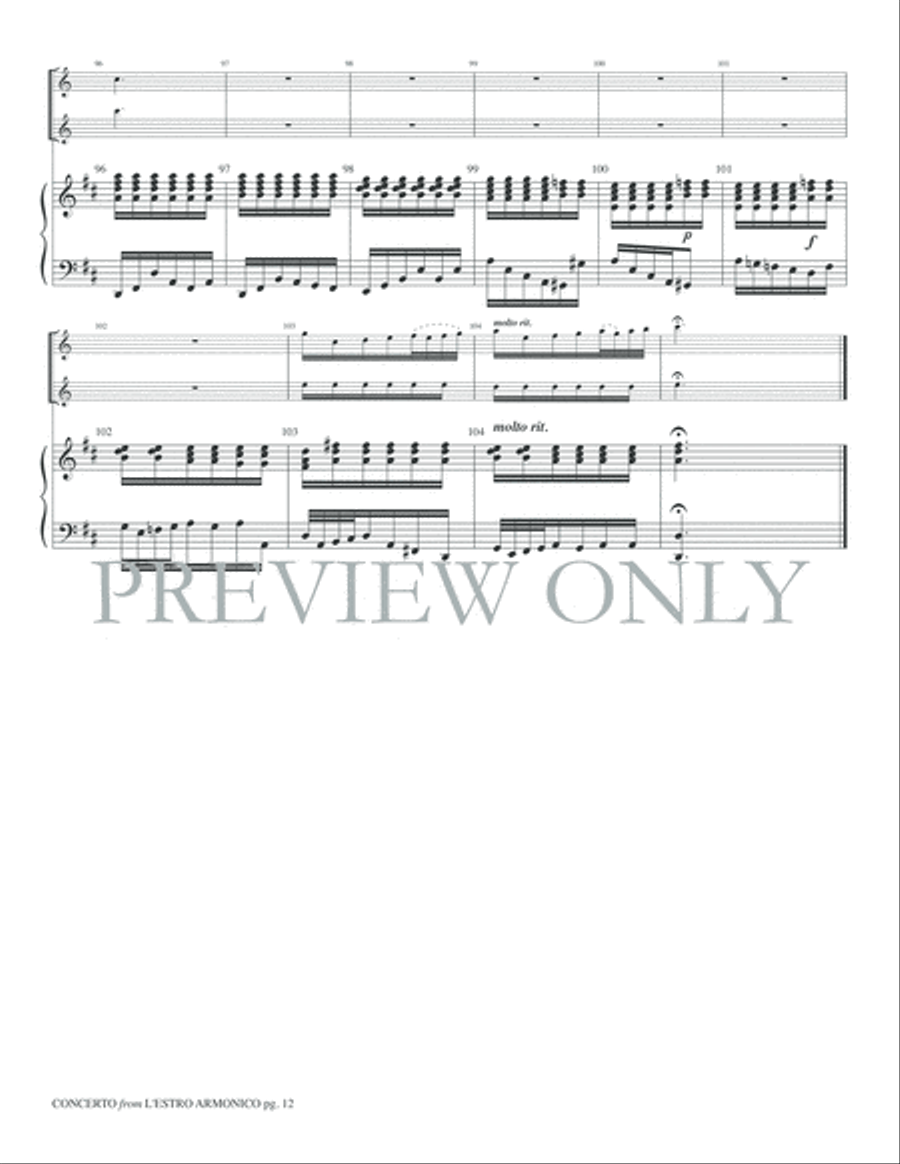 Concerto from L'Estro armonico, Op. 3, No. 9 Trumpet Duet scores gallery preview page 14