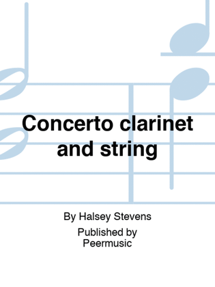 Book cover for Concerto clarinet and string