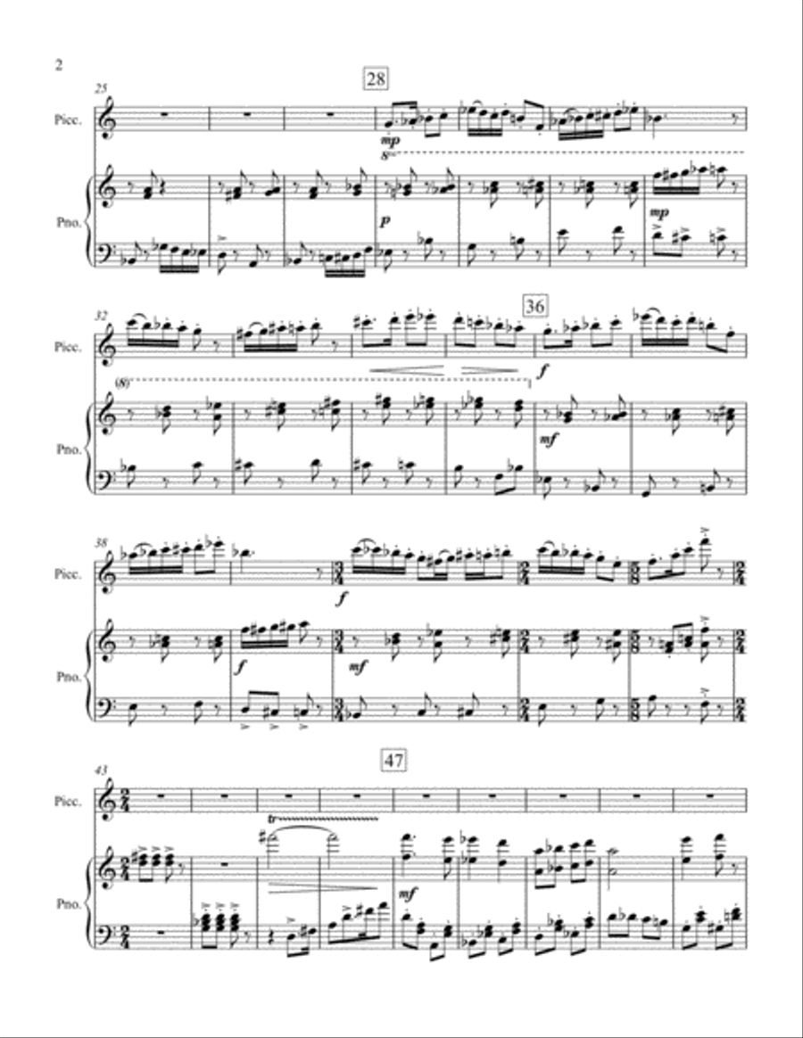Galop for Piccolo (or Flute) and Piano Piccolo scores gallery preview page 2