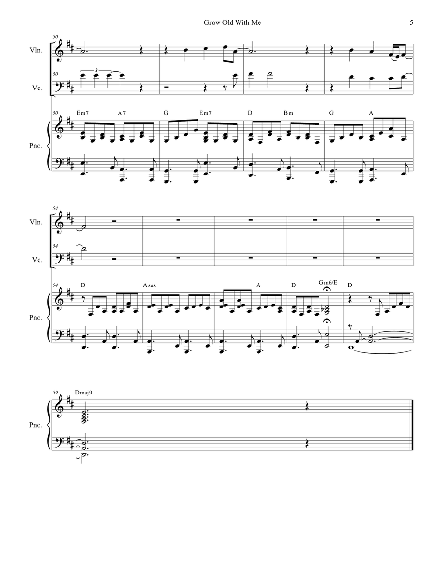Grow Old With Me Piano Trio scores gallery preview page 5