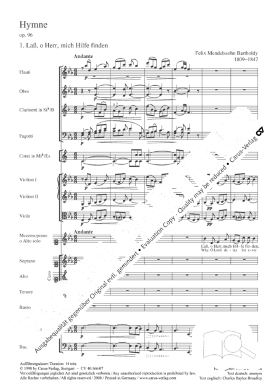 Hymn; Three sacred songs; fugue (Hymne; Drei geistliche Lieder und Fuge) Orchestra scores gallery preview page 13