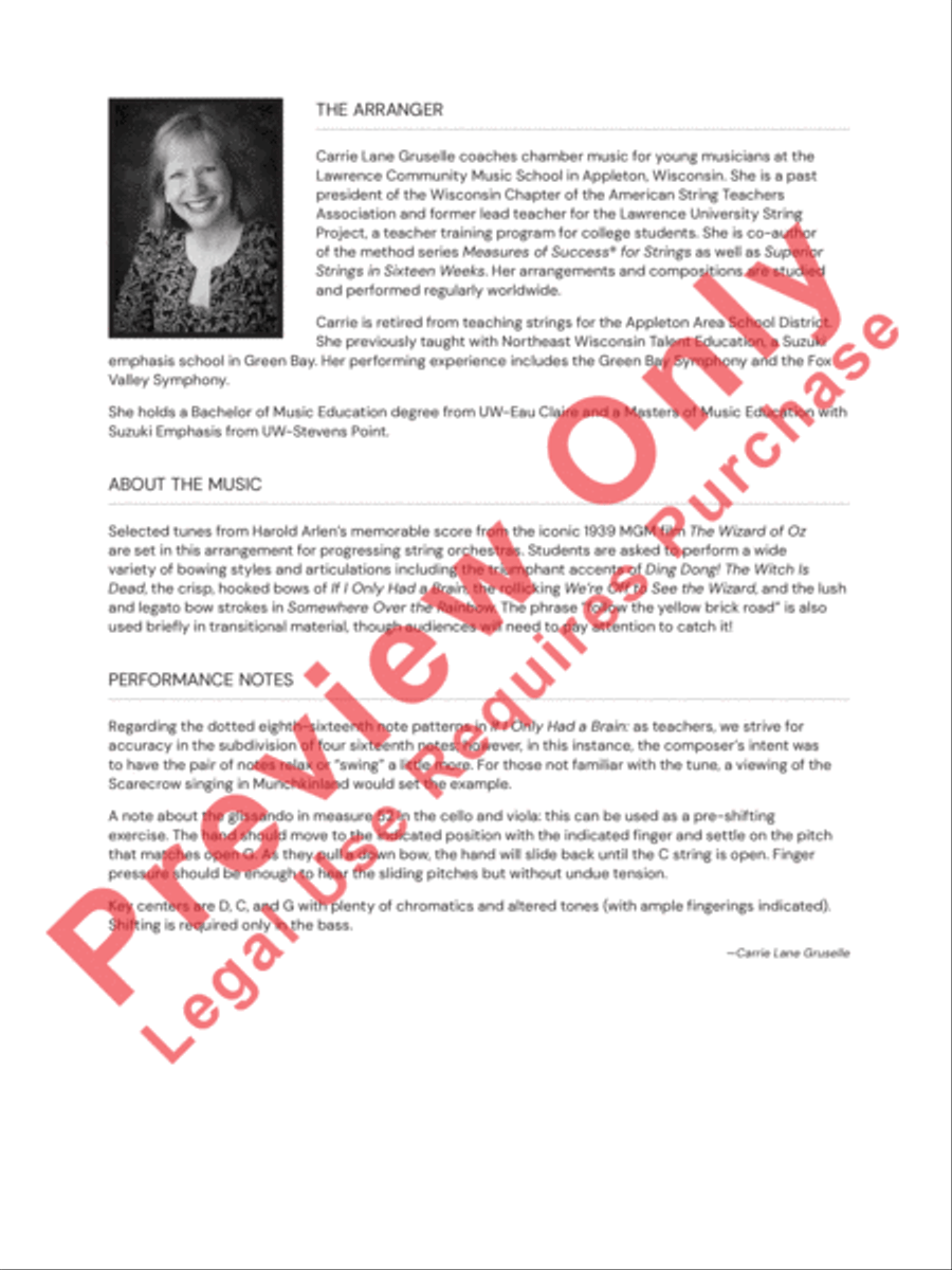 Highlights from The Wizard of Oz String Orchestra scores gallery preview page 3