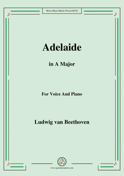 Beethoven-Adelaide in A Major，for voice and piano image number null