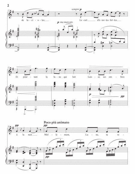 CHAMINADE: La lune paresseuse (transposed to G major)