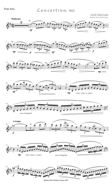 Chaminade, Concertino for Solo Flute image number null