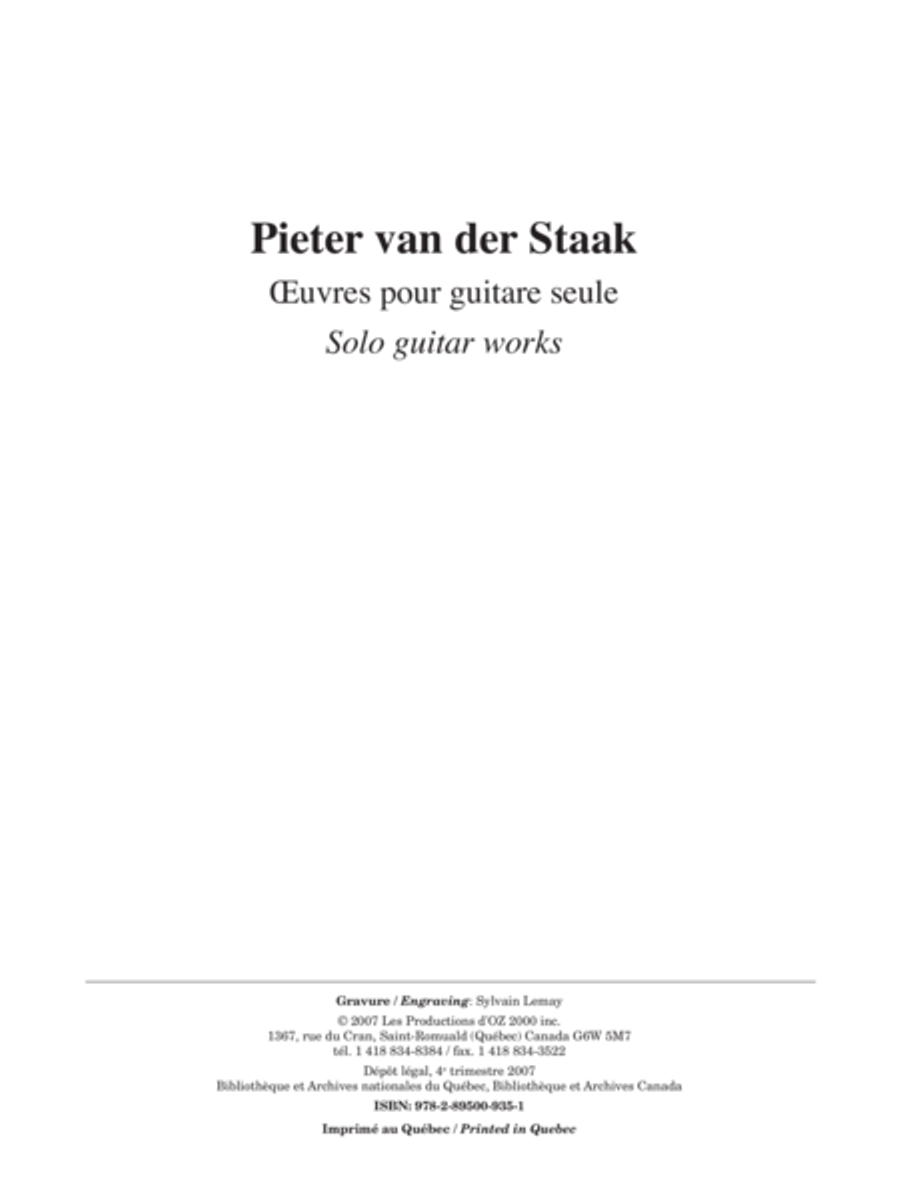 Oeuvres pour guitare seule Classical Guitar scores gallery preview page 1