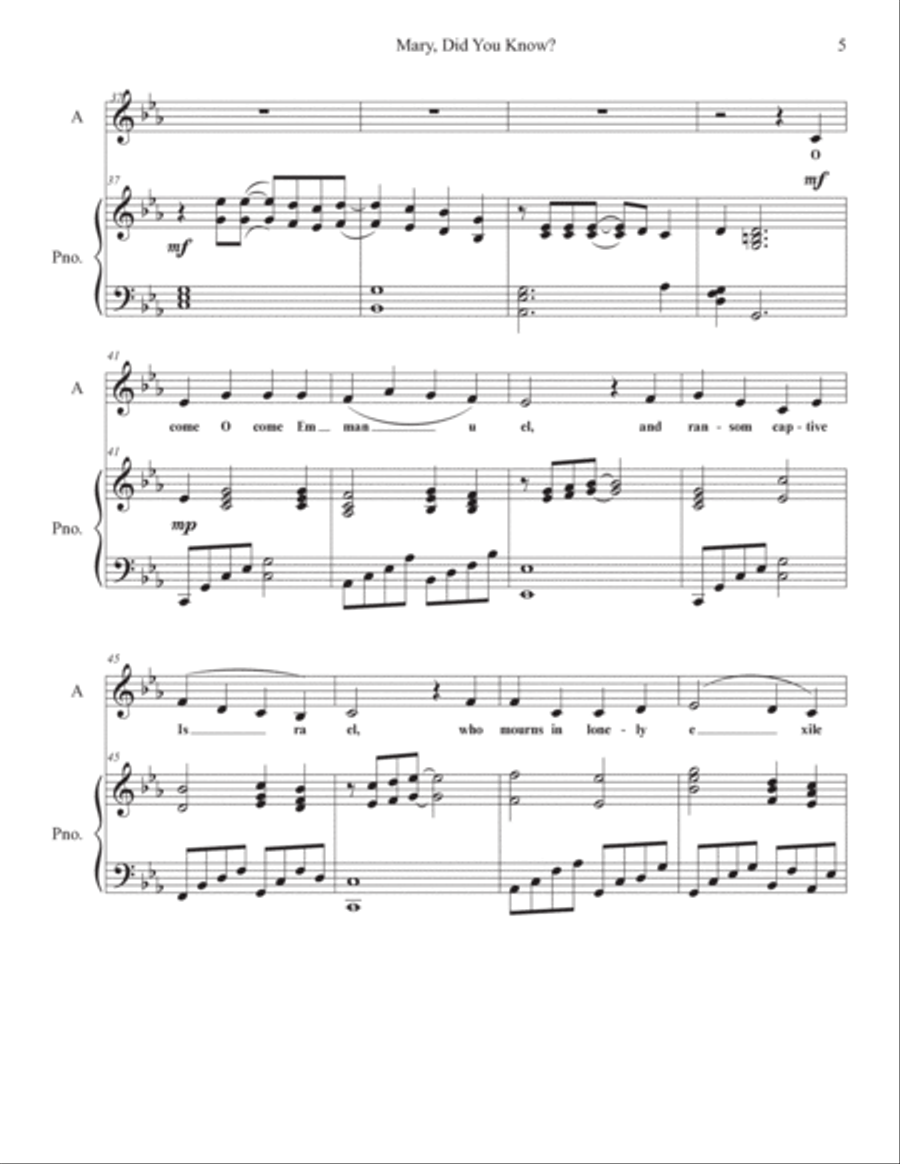 Mary, Did You Know? Alto Voice scores gallery preview page 5