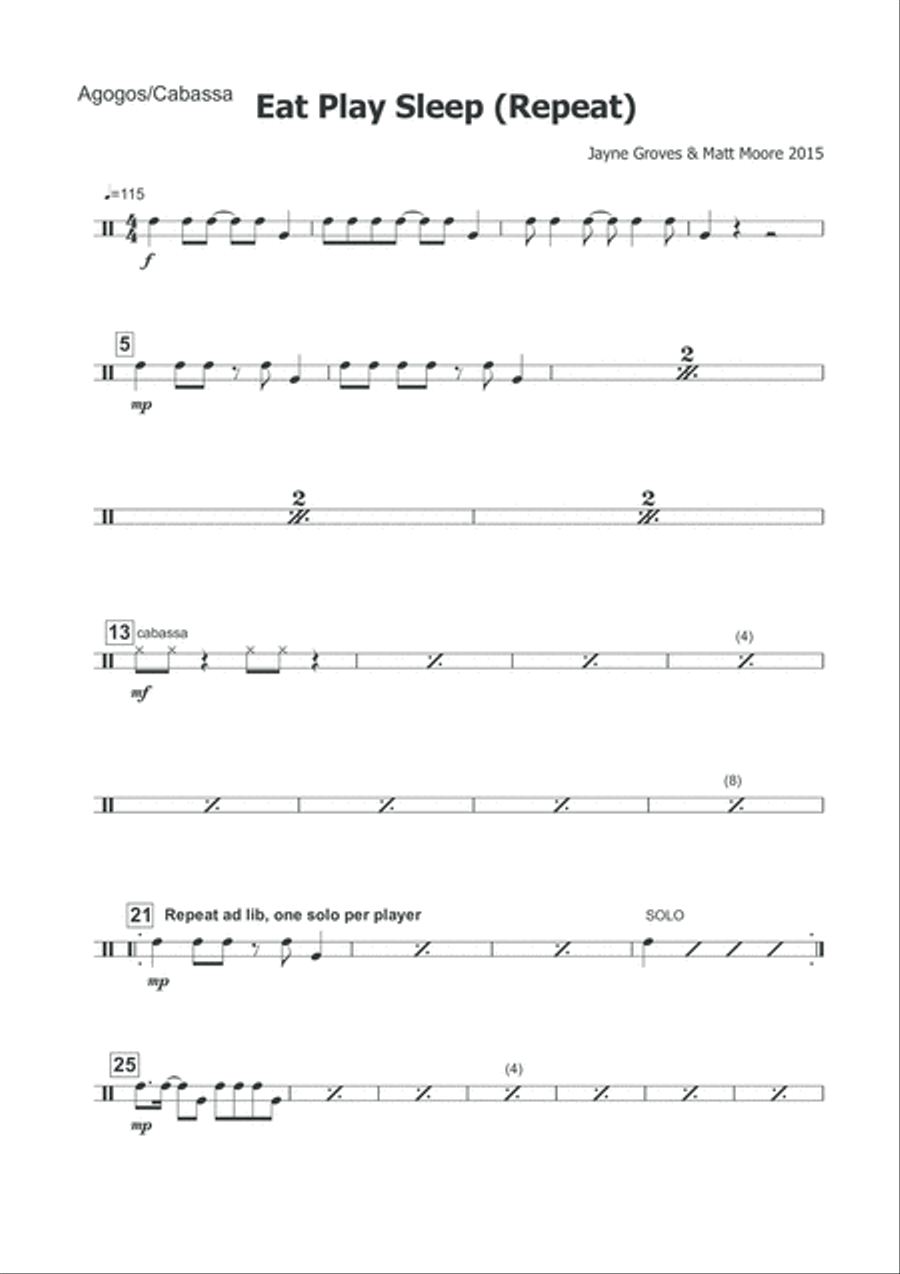 Eat Play Sleep (Repeat) Percussion Ensemble scores gallery preview page 6