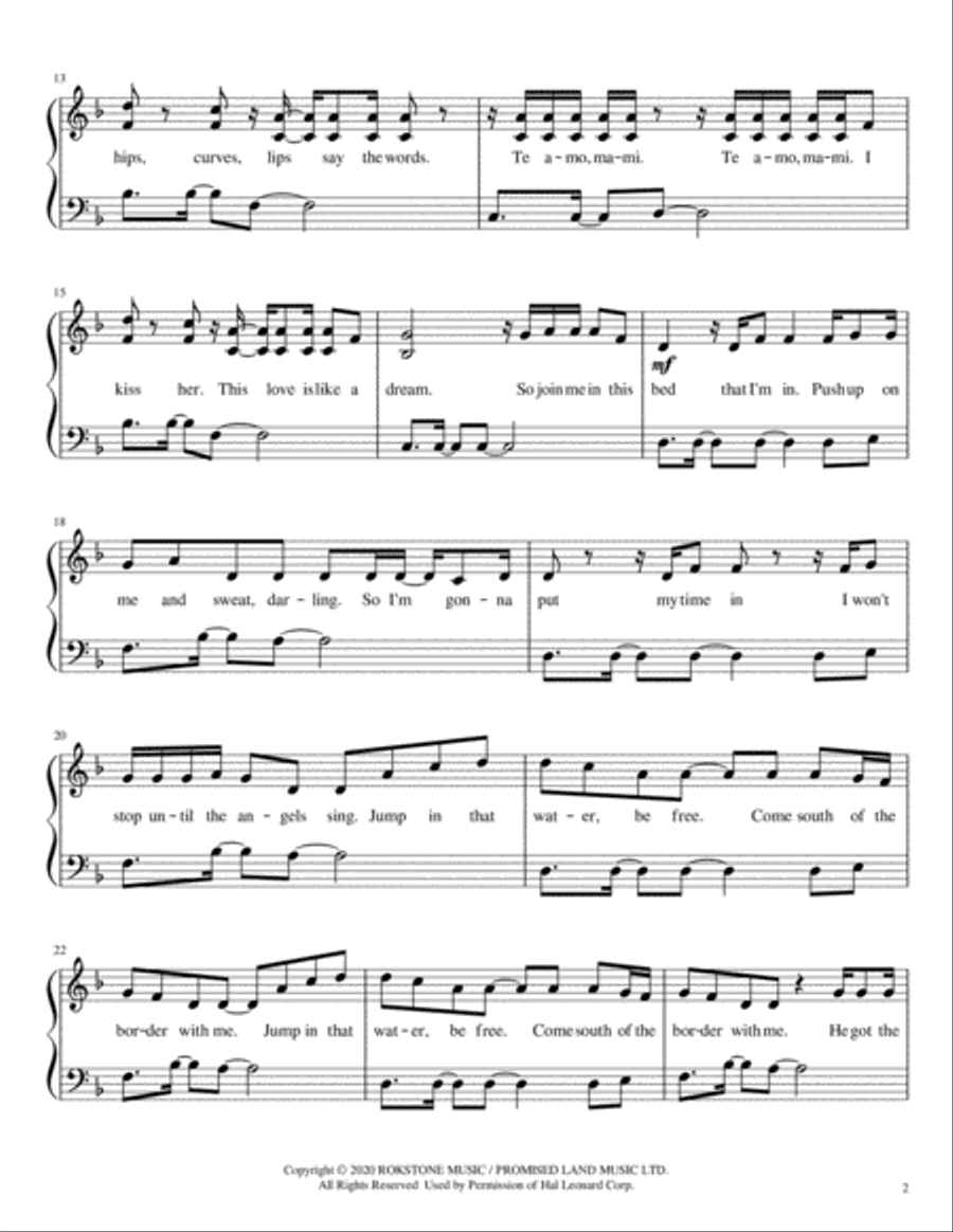 South Of The Border Piano Solo scores gallery preview page 2