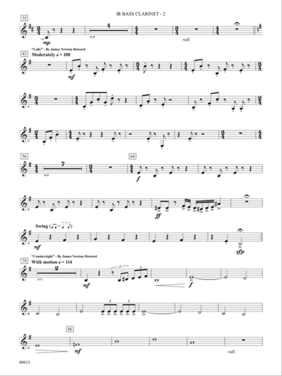 Fantastic Beasts: The Secrets of Dumbledore: B-flat Bass Clarinet Full Orchestra scores gallery preview page 2