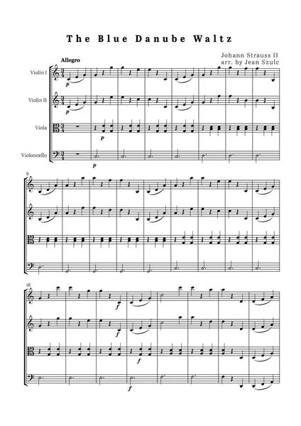 The Blue Danube Waltz - String Quartet image number null