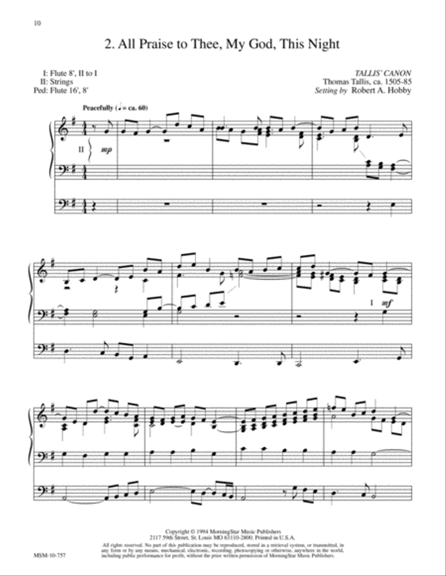 All Praise to Thee, My God, This Night Organ scores gallery preview page 1