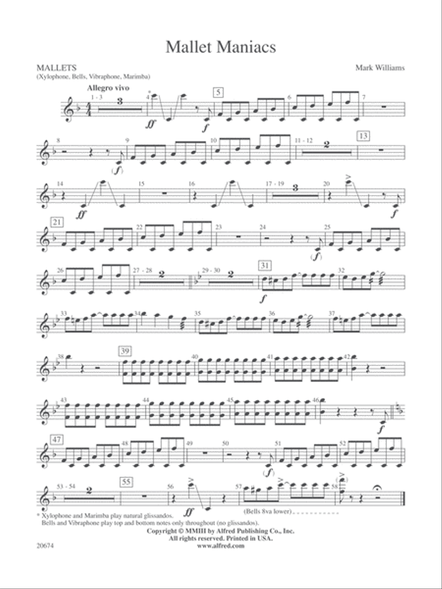 Mallet Maniacs: Mallets Concert Band scores gallery preview page 1