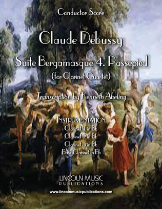 Book cover for Bergamasque Suite 4. Passepied (for Clarinet Quartet)