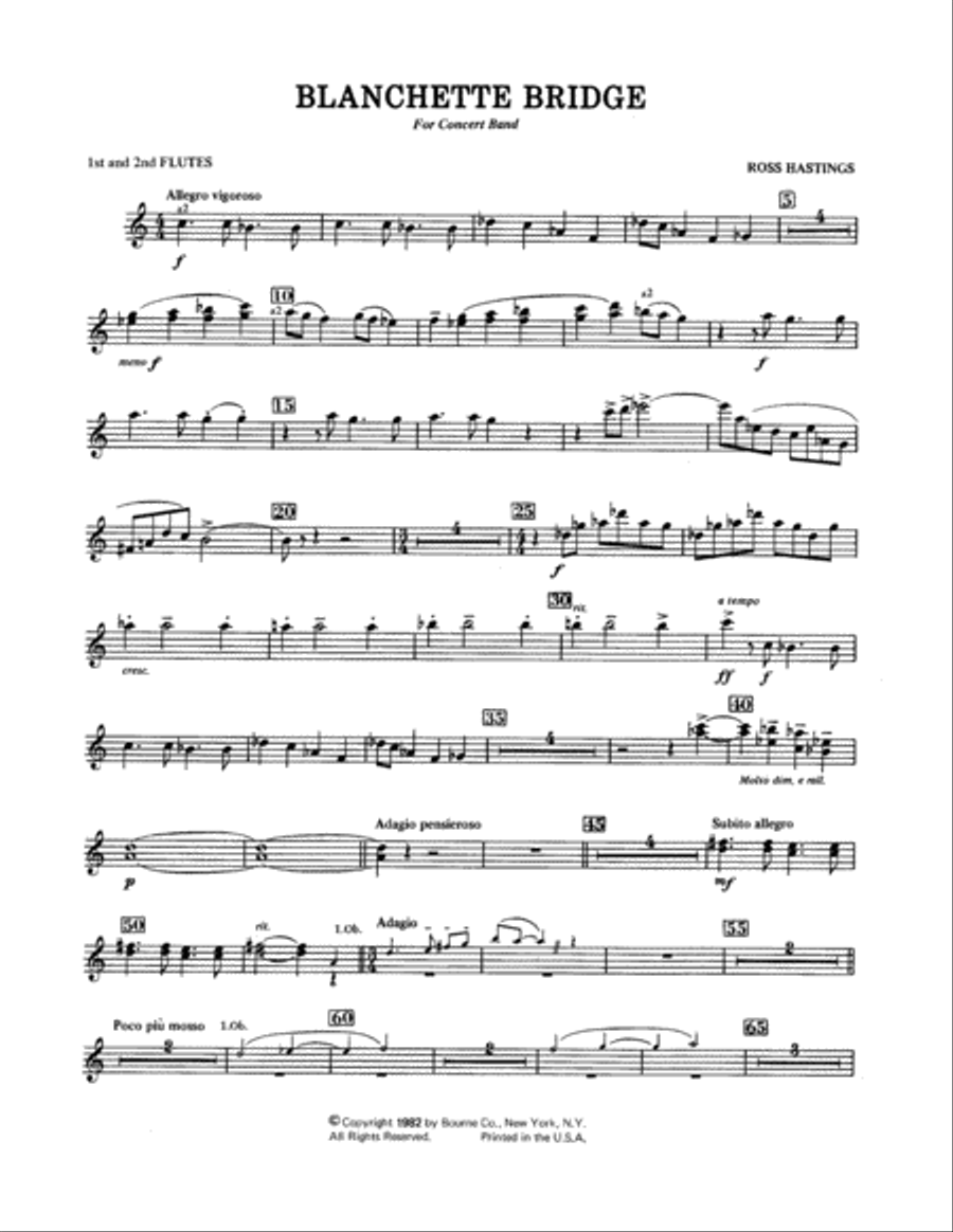 Blanchette Bridge - Flute 1 & 2 Concert Band scores gallery preview page 1