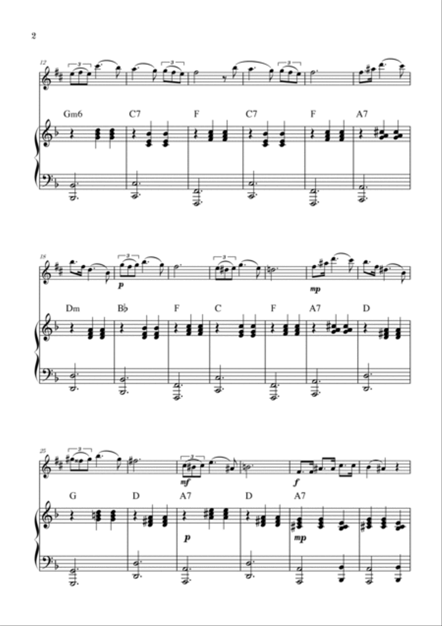 Serenade | Schubert | Alto Sax | Piano | Chords Alto Saxophone scores gallery preview page 2