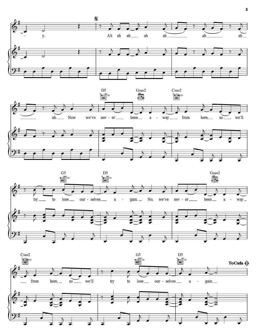 Dear Life Piano, Vocal, Guitar scores gallery preview page 3
