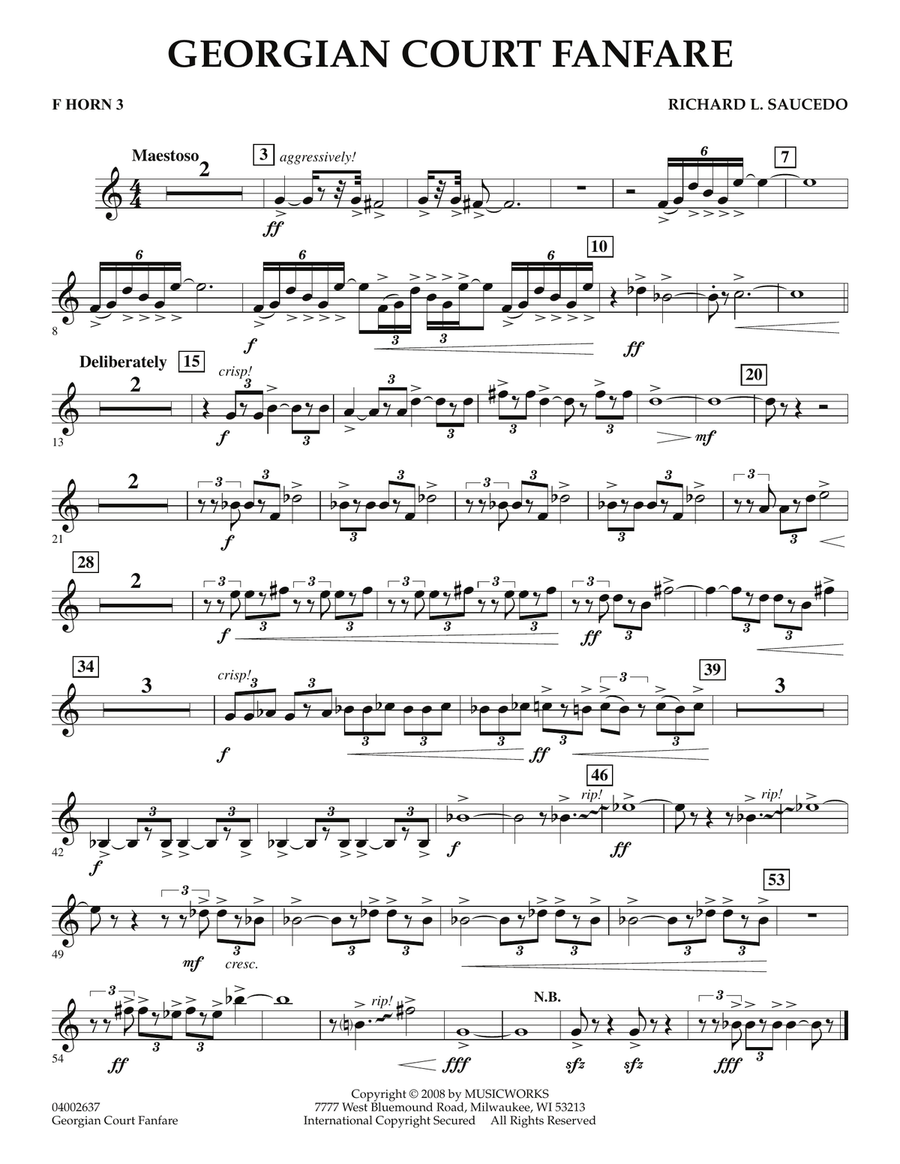 Georgian Court Fanfare - F Horn 3