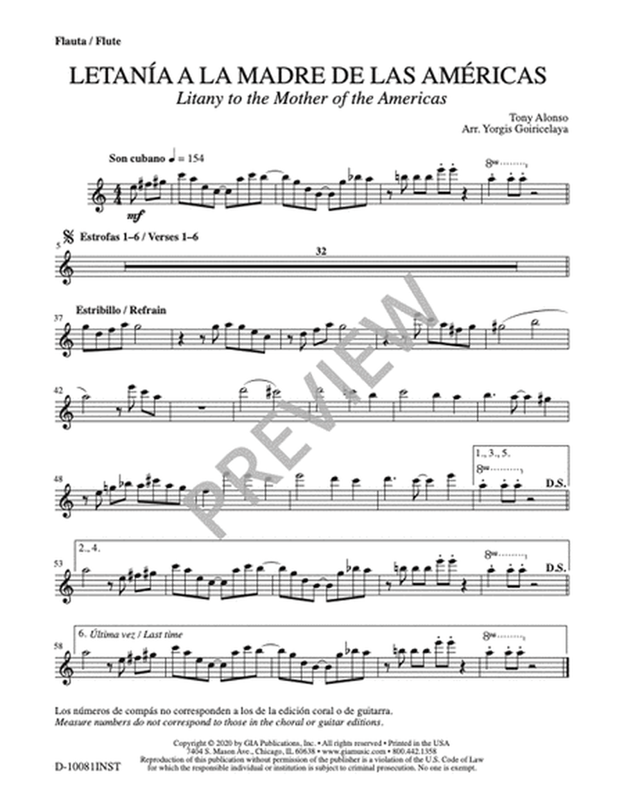 Letanía a la Madre de las Américas - Instrument edition