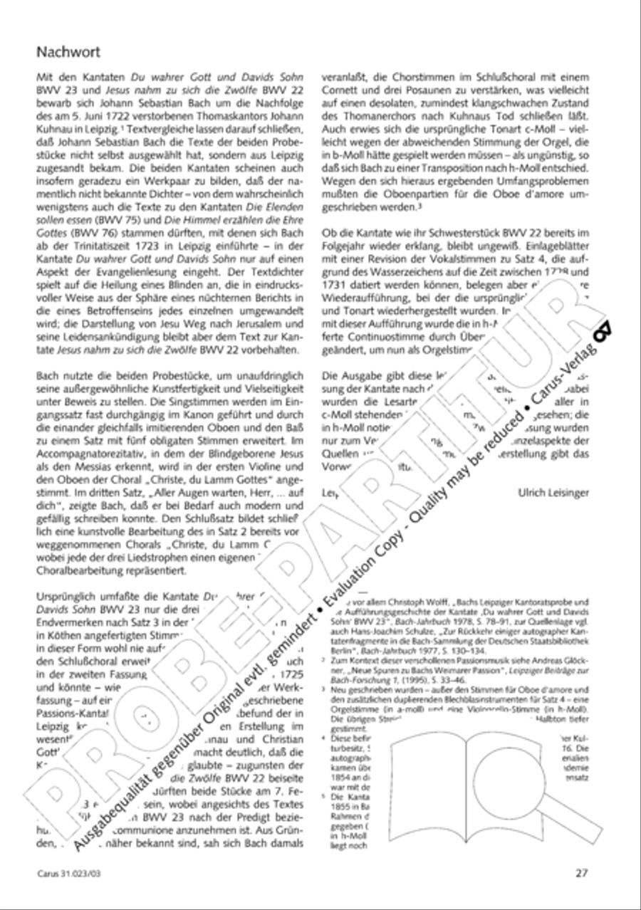 Thou very God and David's Son (3rd version) (Du wahrer Gott und Davids Sohn) 4-Part scores gallery preview page 28