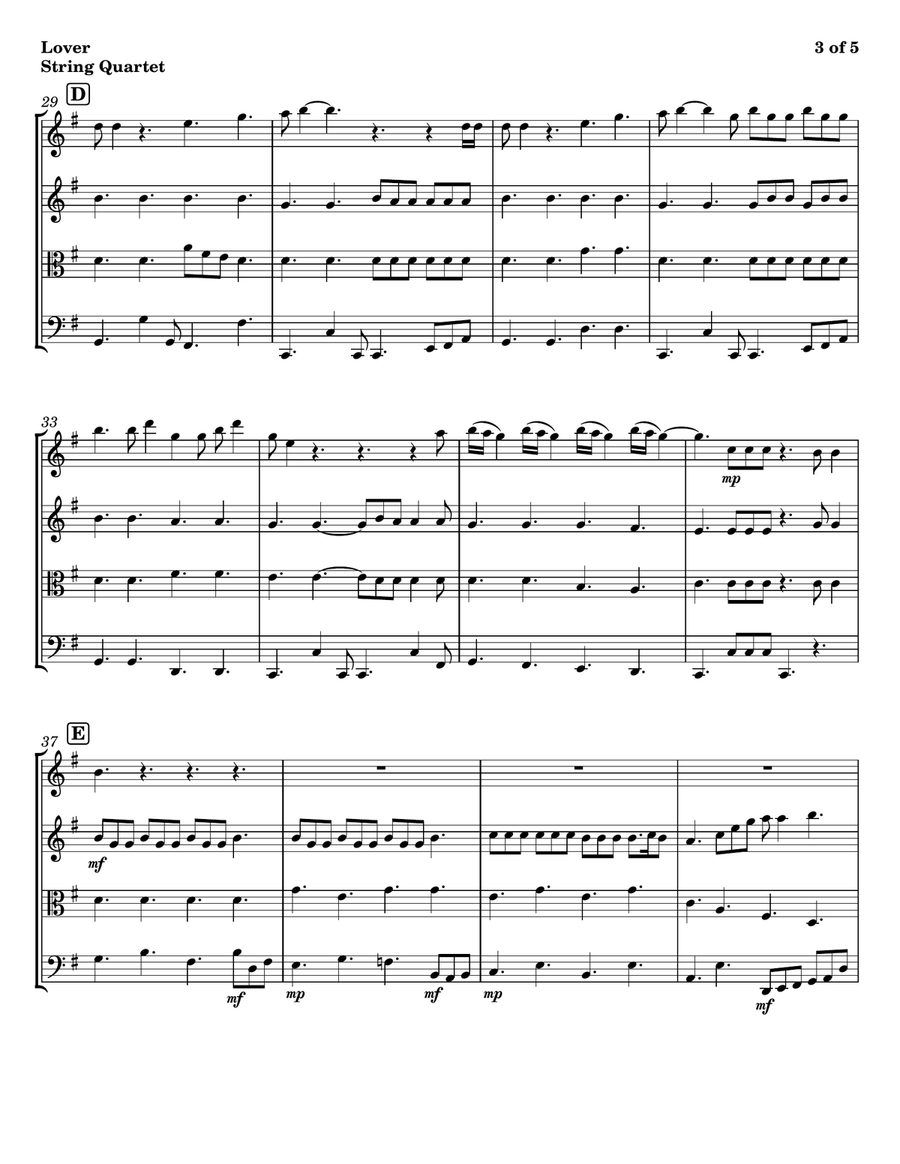 Lover String Quartet scores gallery preview page 3