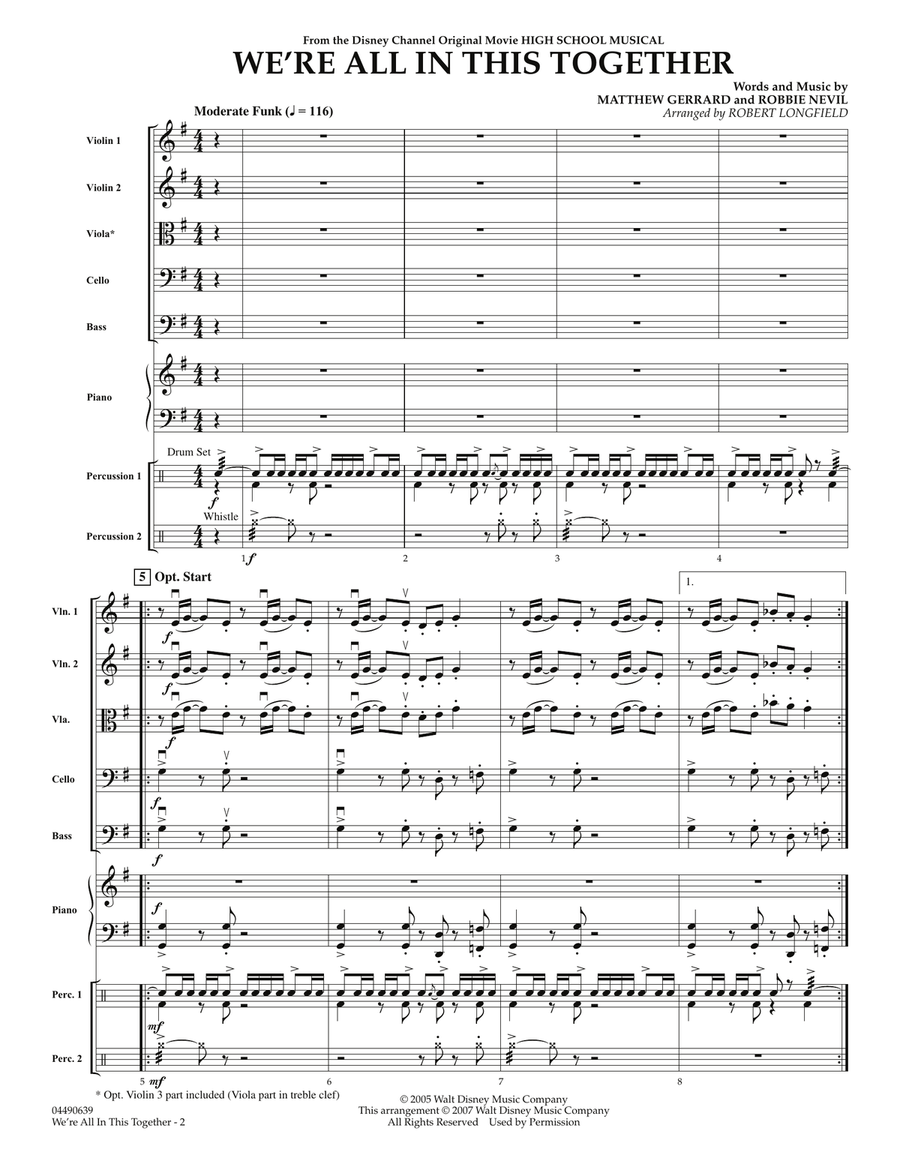 We're All in This Together (from High School Musical) - Full Score Orchestra scores gallery preview page 2