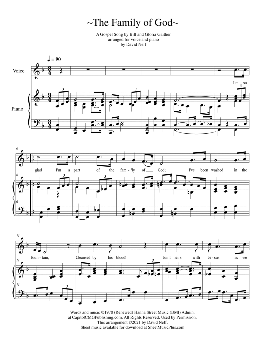 The Family Of God The Family Of God Medium Voice scores gallery preview page 1