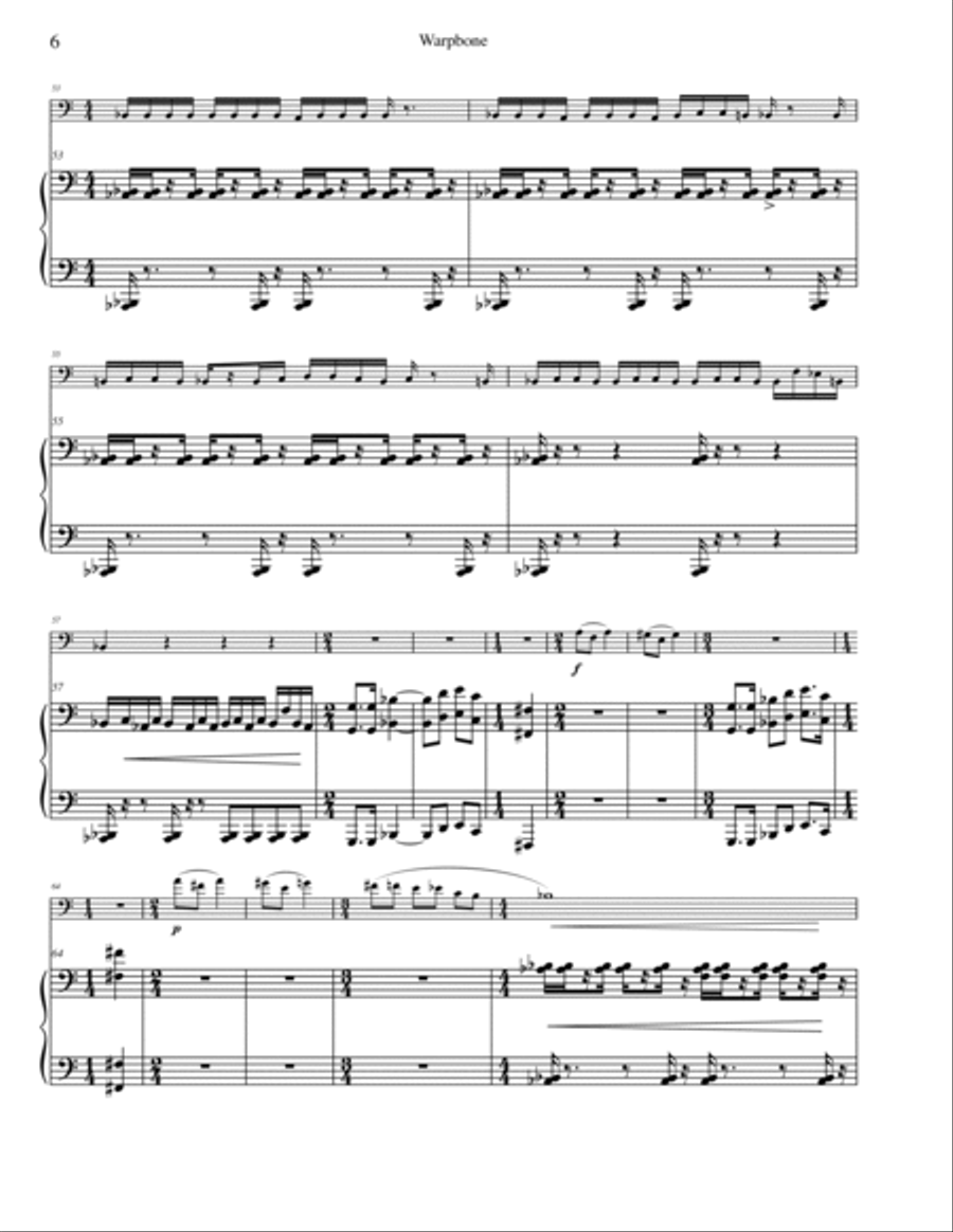 Warpbone (for trombone and piano) Trombone Duet scores gallery preview page 6