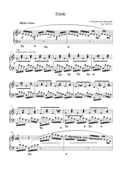 Mendelssohn-Etude Op.104 No.3(Piano) image number null