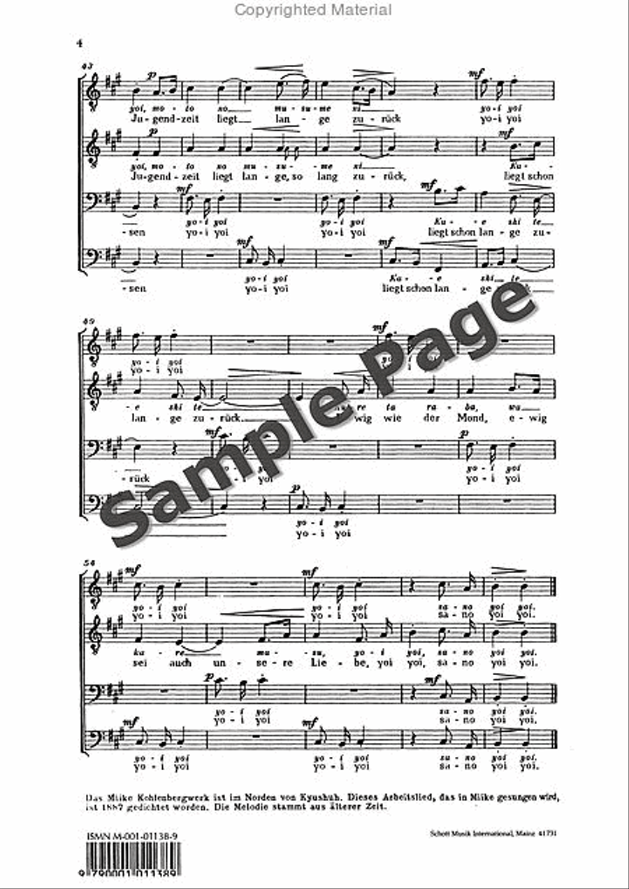 Sakamoto Y Kohlengraeberlied (ep) TTBB scores gallery preview page 5