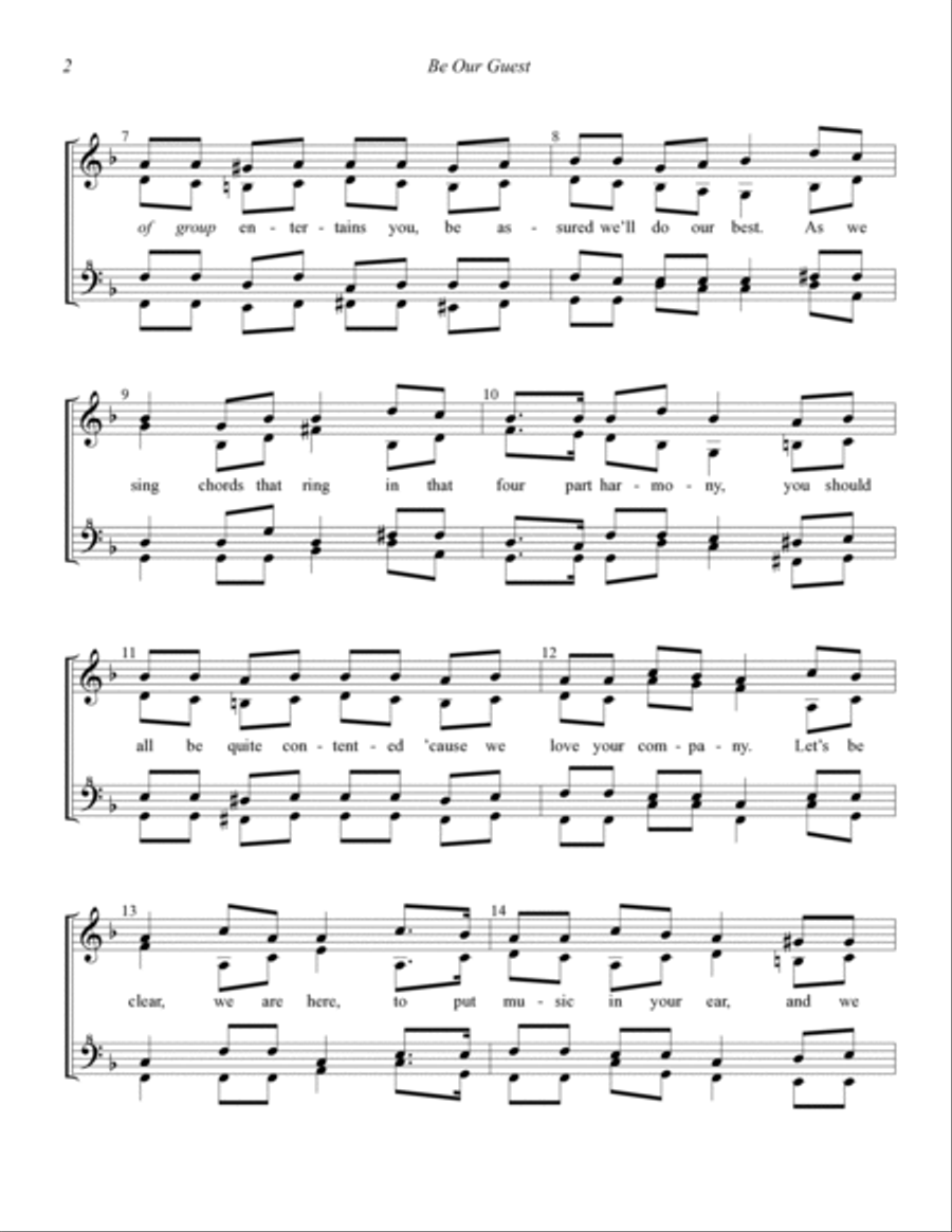 Be Our Guest (from Beauty and The Beast) (arr. Steve Delehanty) SSAA scores gallery preview page 2