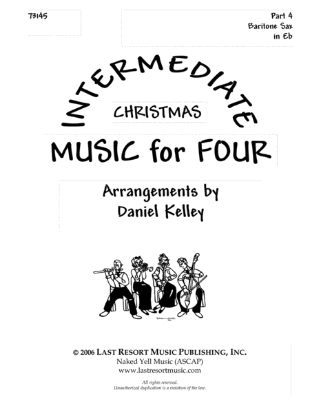 Intermediate Music for Four, Christmas - Part 4 for Baritone Sax in Eb 73145DD
