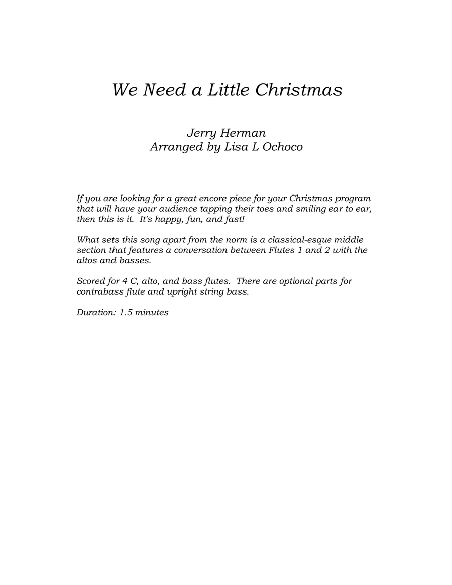 We Need A Little Christmas Flute Choir scores gallery preview page 4