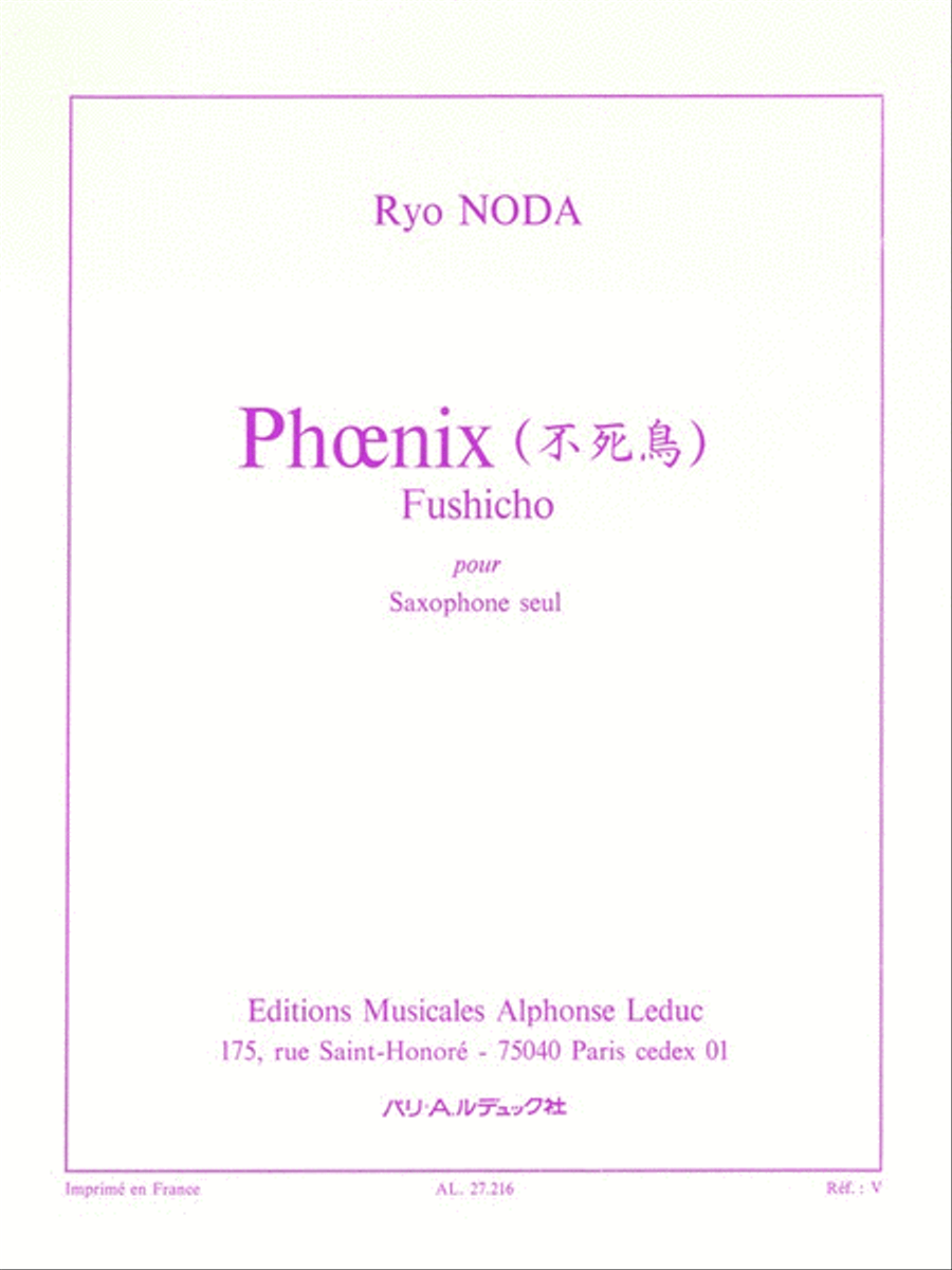 Phoenix For Solo Saxophone Saxophone Solo scores gallery preview page 1