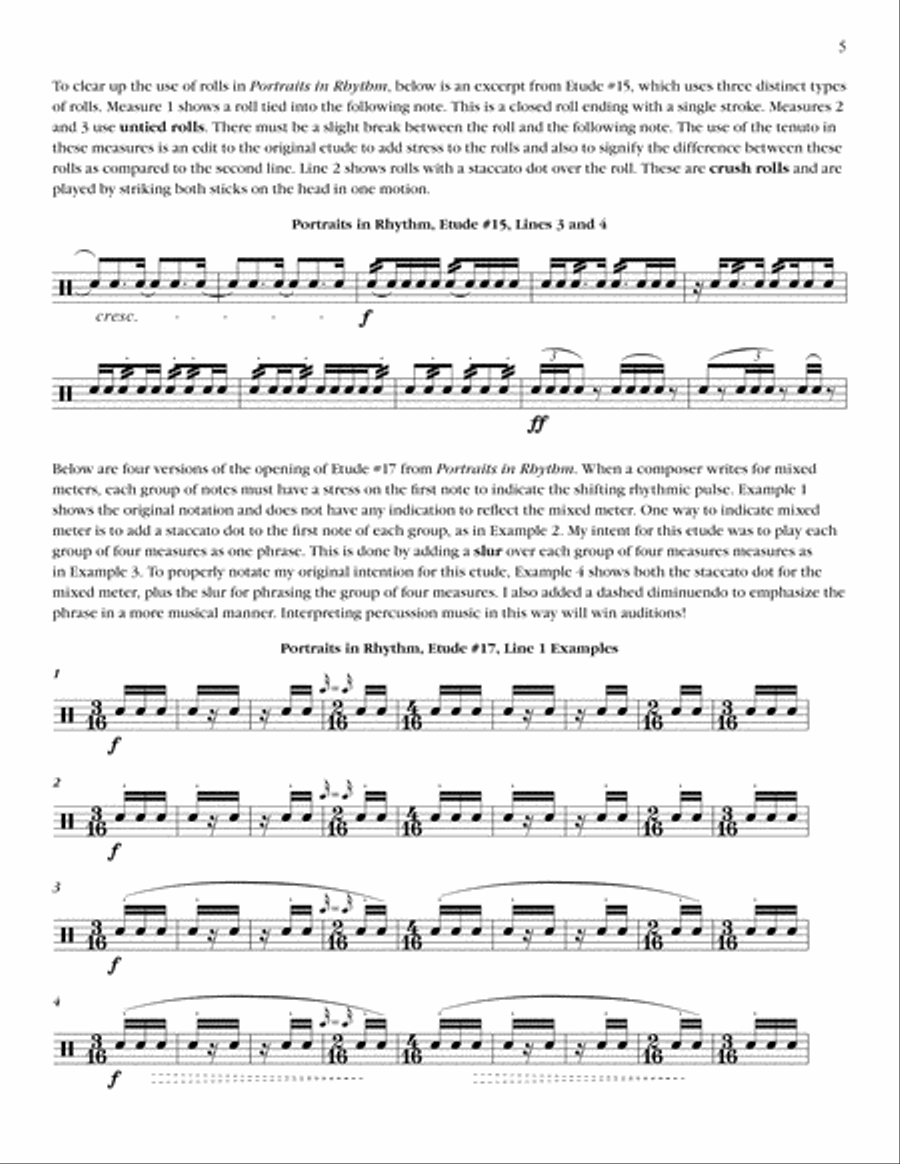 Portraits in Rhythm: Advanced Edition Percussion Ensemble scores gallery preview page 5