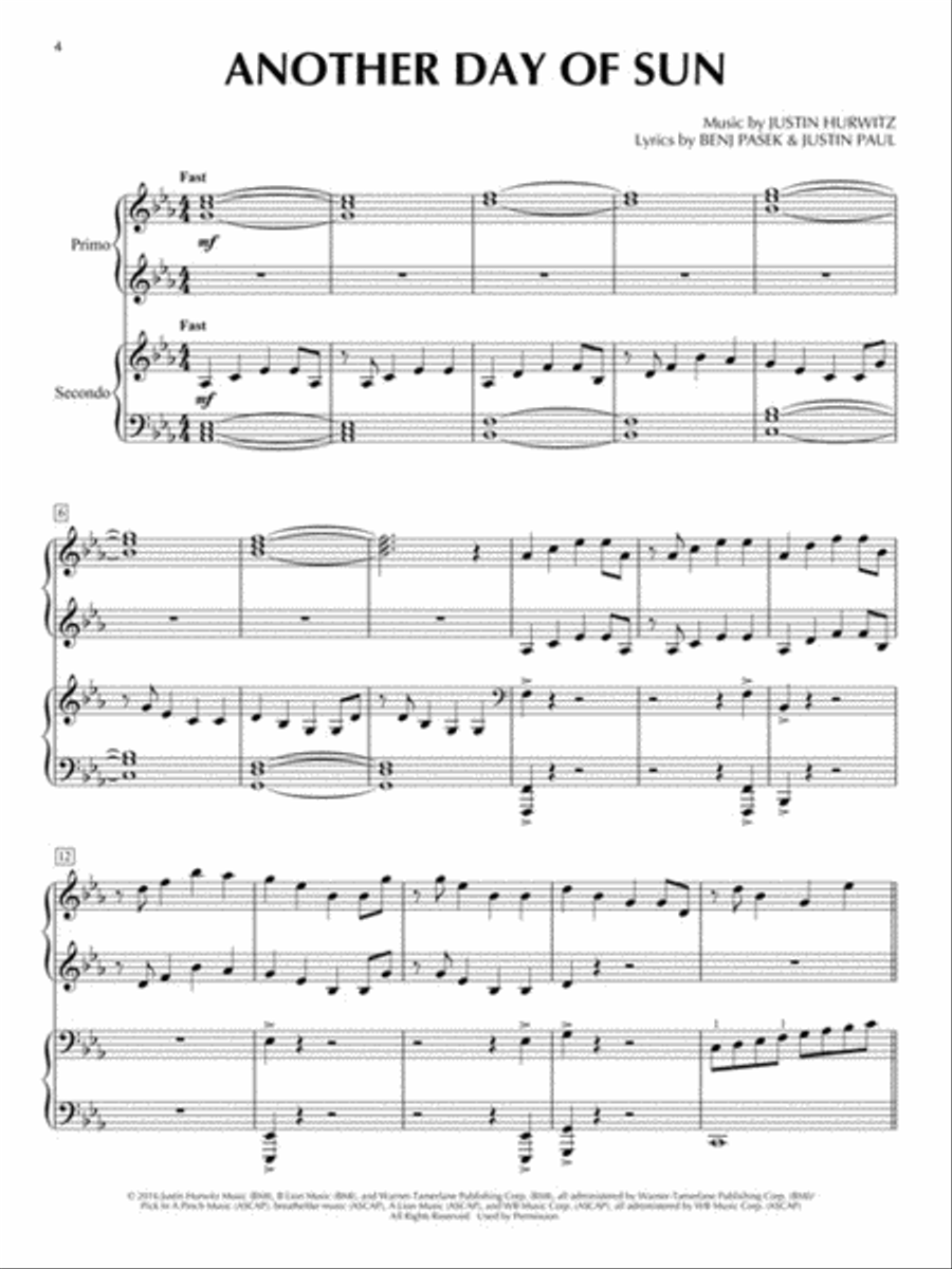 La La Land – Piano Duet 1 Piano, 4-Hands scores gallery preview page 3