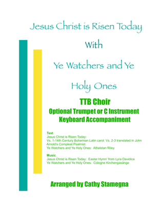 Jesus Christ is Risen Today with Ye Watchers and Ye Holy Ones (TTB, Opt. Bb Tpt. or C Instr., Acc.)
