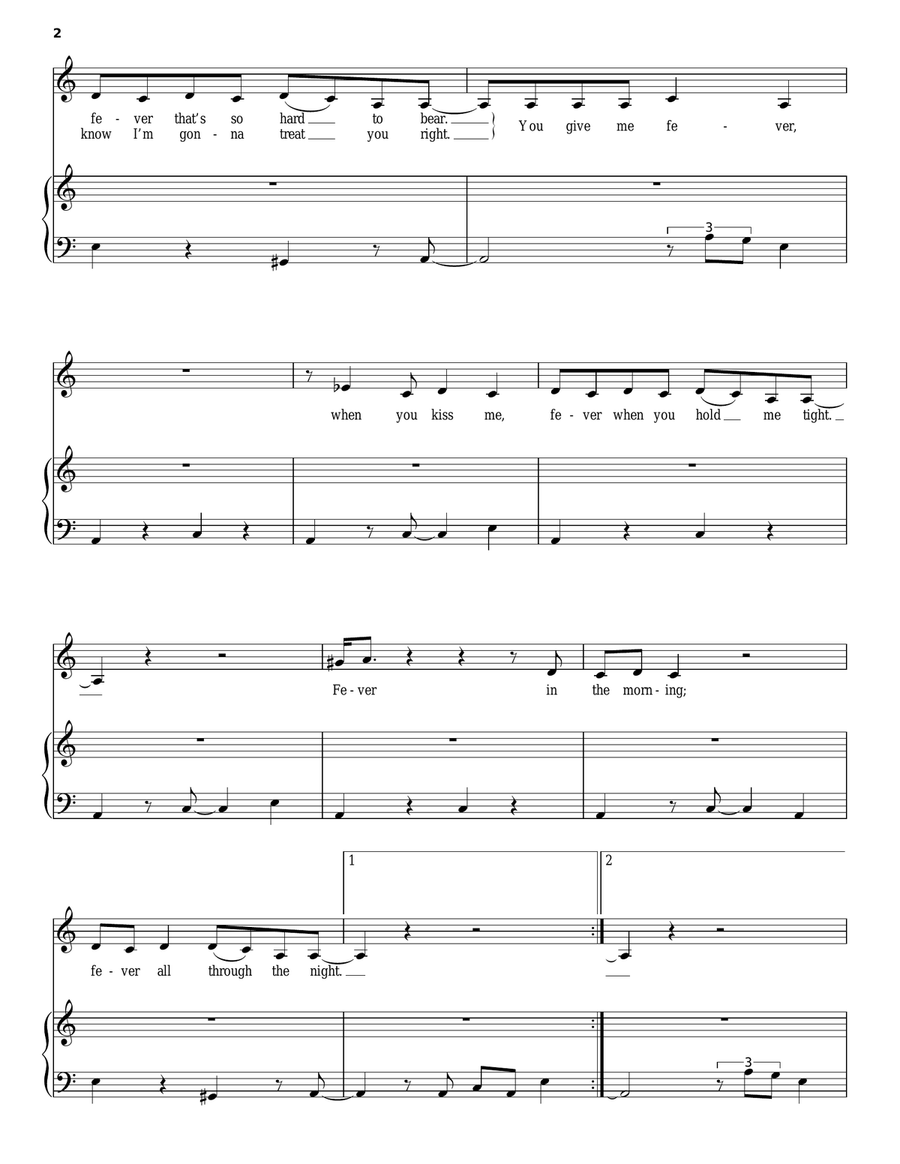 Fever Piano, Vocal scores gallery preview page 2