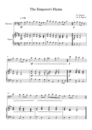 The Emperor's Hymn, Franz Joseph Haydn, For Bassoon & Piano